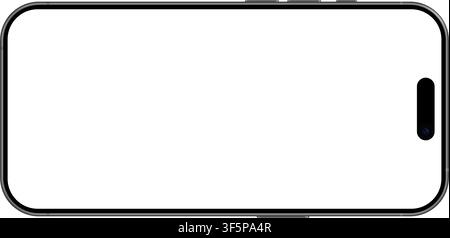 Realistic black smartphone empty screen frame overlay mockup. Mobile phone display template isolated on transparent bg. Device front view. Smart phone Stock Vector