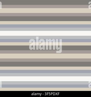 Horizontal Striped seamless pattern design in taupe and grey for fashion and home textiles, graphics Stock Vector