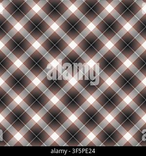 Ombre Diagonal Plaid Tartan Seamless Pattern Design in brown for fashion and home textiles Stock Vector