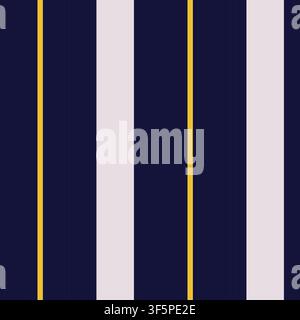 Vertical striped seamless pattern design in navy and yellow for fashion and home textiles, graphics Stock Vector