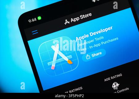 Canada. 03rd Aug, 2026. In this photo illustration, the Apple Developer logo is seen displayed on a smartphone screen in the Apple app store. Credit: SOPA Images Limited/Ģ����ý Live News Stock Photo