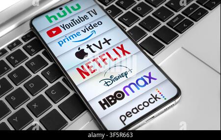 Video on demand streaming serivces Stock Photo