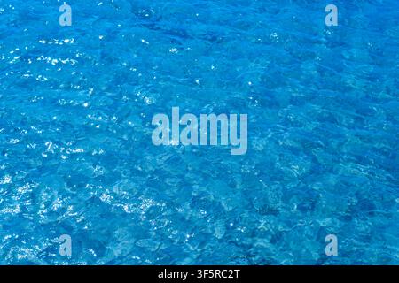 Water surface with ripples and light refraction in Koufonisia, Greece Stock Photo