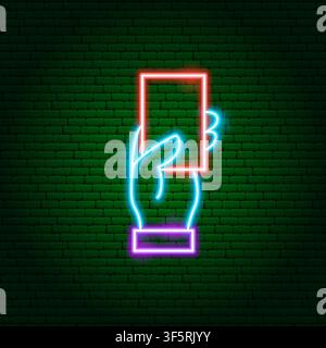 Football Red Card Neon Sign Stock Vector