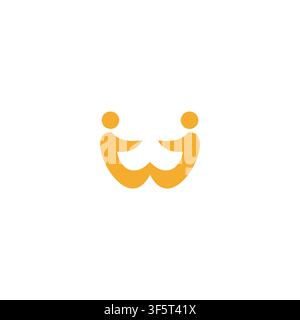 Two People Letter Logo Design Stock Vector