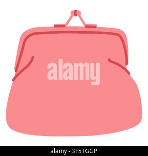 Coin purse Wallet pouch and cosmetic bags fashion accessory technical illustration. Organizer front view for Men, women, unisex silhouette style, flat handbag CAD sketch outline isolated Stock Vector