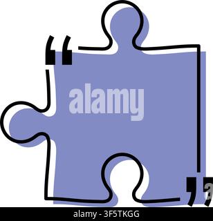 Quote box title isolated. Violet puzzle style speech quotation mark frame. Text talk info message box border. Dialog mark speech quotes icon. Vector p Stock Vector