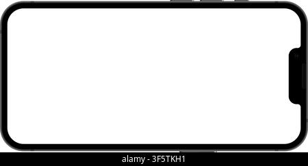 Realistic black smartphone empty screen frame overlay mockup. Mobile phone display template isolated on transparent bg. Device front view. Smart phone Stock Vector