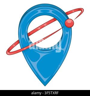 Illustration of location symbol with ring surrounding it for maps and travel, presented in vivid color tones with high quality detailed finishes. Stock Vector