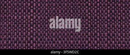 Dark purple woven textile texture background, macro. Structure of burgundy fabric material surface with weave pattern, macro. Stock Photo