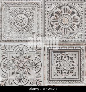 beautiful square gray tile design texture for pattern and background. Stock Photo