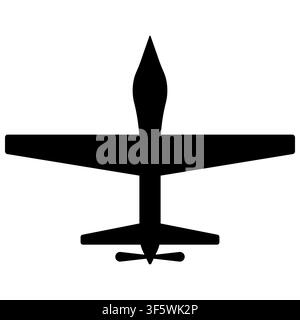 black one airplane or drone icon on white. Stock Vector