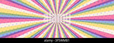 horizontal beautiful pastel vintage burst with circle dot for pattern and background. Stock Vector
