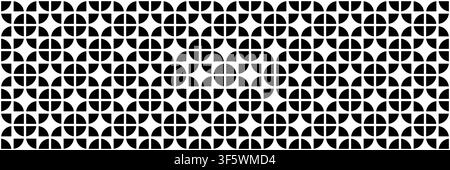 black quarter of circle design as square and circle for pattern and background. Stock Vector