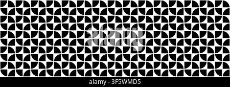 black quarter of circle design for pattern and background. Stock Vector