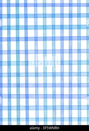 Abstract hand painted watercolour stripes design in shades of blue Stock Vector