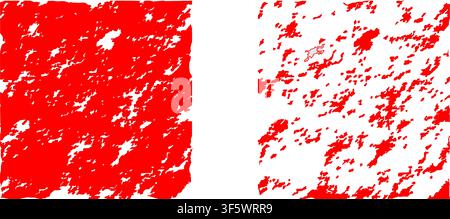 Red Distressed Grunge Texture Set for Poster Background Packaging Branding and Advertising Design, Editable eps file Stock Vector