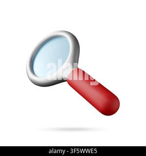 Magnifying glass icon in 3d Stock Vector