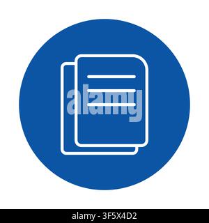 A clean and simple document icon featuring a blue circle background. Perfect for use in digital applications, marketing materials, and design projects Stock Vector