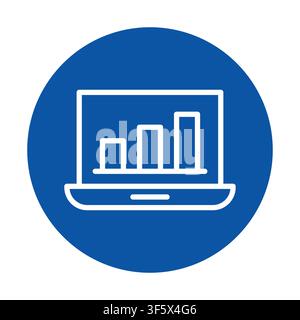 This graphic features a laptop displaying a chart symbolizing data analysis and business growth, ideal for finance, marketing, and technology themes. Stock Vector