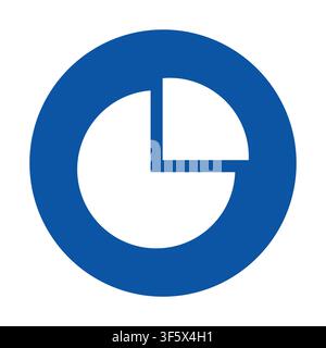 Simple blue circle infographic design featuring a pie chart segment for effective data representation. Suitable for business, marketing, and analysis Stock Vector