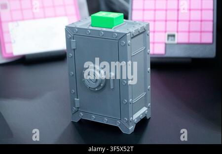 Art models printed on 3D printer. Objects created on 3D printer from molten plastic. 3D printed models. Modern new modern additive progressive technologies. 3D printing technology Stock Photo