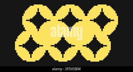Vector retro pixel art geometric star shape. Minimal 8-bit style frame and abstract design element isolated on background. Stock Vector