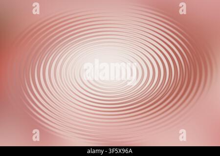 A soft, elegant rose gold background featuring a ripple effect with concentric circles radiating from the center, creating a smooth, modern texture. Stock Photo