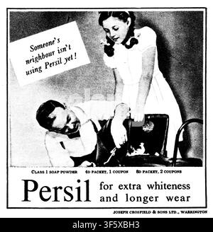 1945 Illustrated Magazine, advertisement, Persil soap powder made by Joseph Crosfield & Sons, Warrington Stock Photo