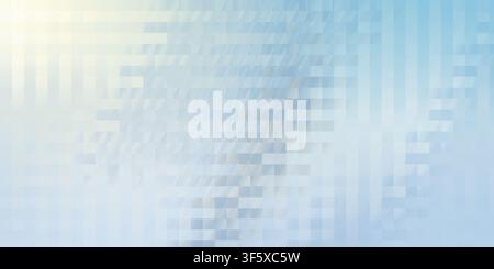 A soft, abstract background featuring a gradient of blue and white tones with a geometric pixelated or mosaic pattern, creating a modern, digital text Stock Photo