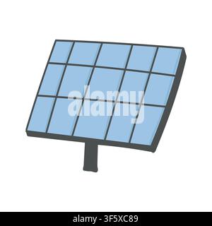 Rooftop solar panel, flat vector illustration Stock Vector