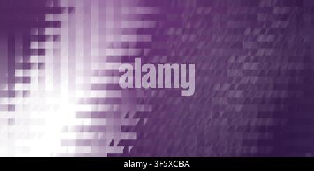 A bright abstract background featuring a grid of rectangular purple pixel blocks, with a strong light source effect in the corner creating a gradient. Stock Photo