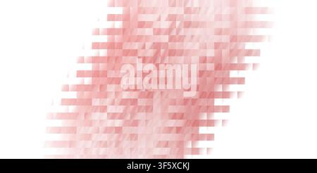 An abstract background with a diagonal pattern of small red and pink rectangular tiles, featuring a subtle texture and fading out to white at the edge Stock Photo