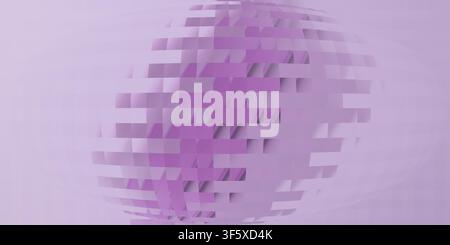A gentle abstract background featuring a central spherical distortion effect with a grid pattern in varying shades of soft purple and lavender. Stock Photo