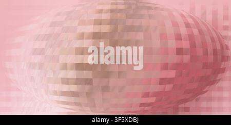 A soft, monochromatic sphere composed of a grid of pink squares, creating a gentle, pixelated effect with subtle light and shadow gradients. Stock Photo
