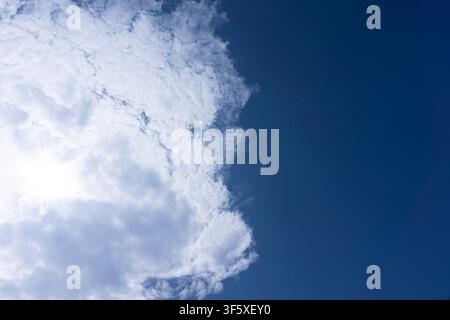 White Clouds in Deep Blue Daylight Sky Stock Photo