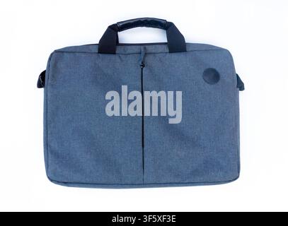 Gray Laptop Bag Isolated on White Background Stock Photo