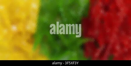 Abstract colorful blurred texture with red, green, and yellow tones, suitable for creative background, design backdrop, wallpaper, and modern visual Stock Photo