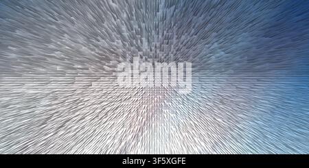 An abstract digital art piece featuring a radial explosion of sharp, triangular spikes in shades of blue and white, creating a dynamic texture. Stock Photo