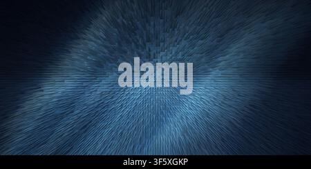 An abstract digital background featuring a dark blue geometric pattern of sharp, extruded pyramids creating a sense of depth and perspective. Stock Photo