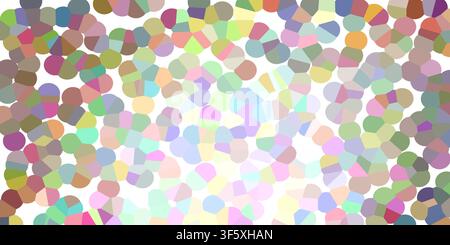 Creative abstract mosaic background featuring colorful dots with a bright pastel light effect in the center. Stock Photo