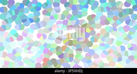 Modern abstract mosaic texture with cool blue, cyan, and green pastel shapes scattered over a clean white background, ideal for creative projects. Stock Photo