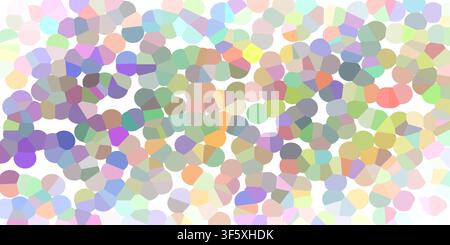 A soft and gentle abstract background featuring a mosaic pattern of light pastel-colored circles, isolated on a crisp white background. Stock Photo