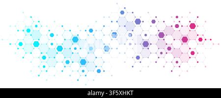 Molecular abstract structure and genetic engineering DNA. Healthcare and medicine background concept. Scientific research background. Wave flow Stock Vector