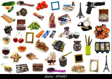 Mega pack of detailed objects isolated on white. Stock vector photo Stock Photo