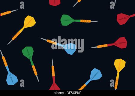 colorful darts seamless pattern, perfect for sports, games, target practice, business strategy themes, wrapping paper, textiles and digital background Stock Vector