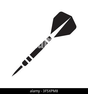 black dart icon, representing target, accuracy, precision, goal achievement, business strategy, success, marketing and competition - vector illustrati Stock Vector