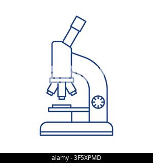 microscope line icon, great for laboratory, science, biology, chemistry, medical research, education, healthcare and STEM design projects - vector ill Stock Vector