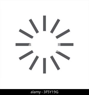 Minimal Loading Spinner Icon Circular Progress Indicator in Flat Glyph Style Black and White Buffering Refresh Processing Status Symbol Vector Illustr Stock Vector