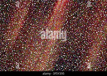A dark and moody abstract background featuring a dense pattern of deep red, black, and dark-toned dots, creating a sophisticated pointillist texture. Stock Photo